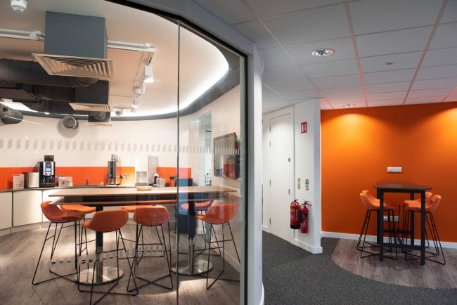 Prodieco reconstruction and fit out Office Bespoke curved glazed partition systems