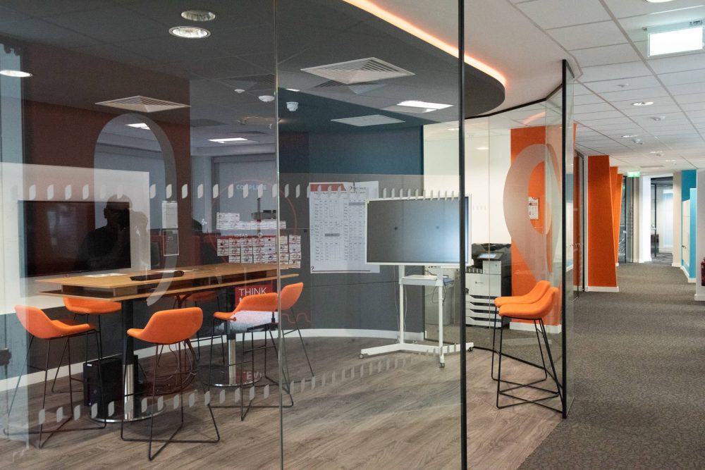 Prodieco reconstruction and fit out Office Bespoke glazed partition systems