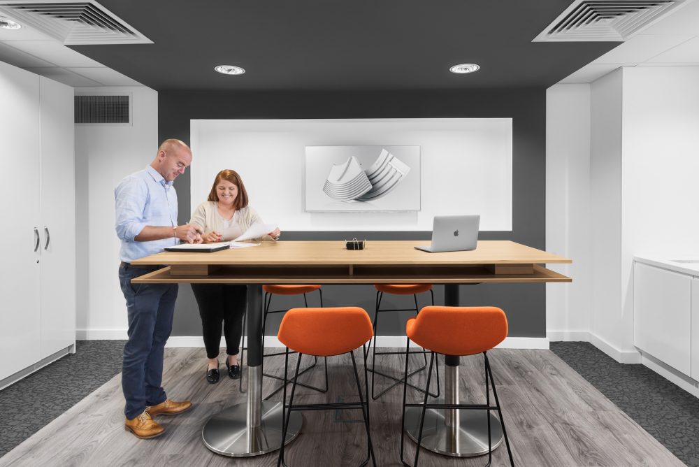 Prodieco reconstruction and fit out Office HQ standing desks